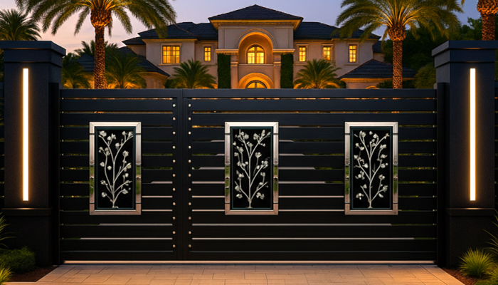 Modern custom Lux gate with contemporary design.