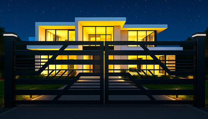 5geo 400 x 700. Timeless Lux gate design 400 x 700 with classic metal finish.