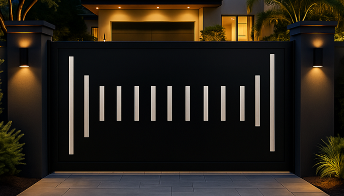 Modern Privacy Gate design with sleek contemporary styling